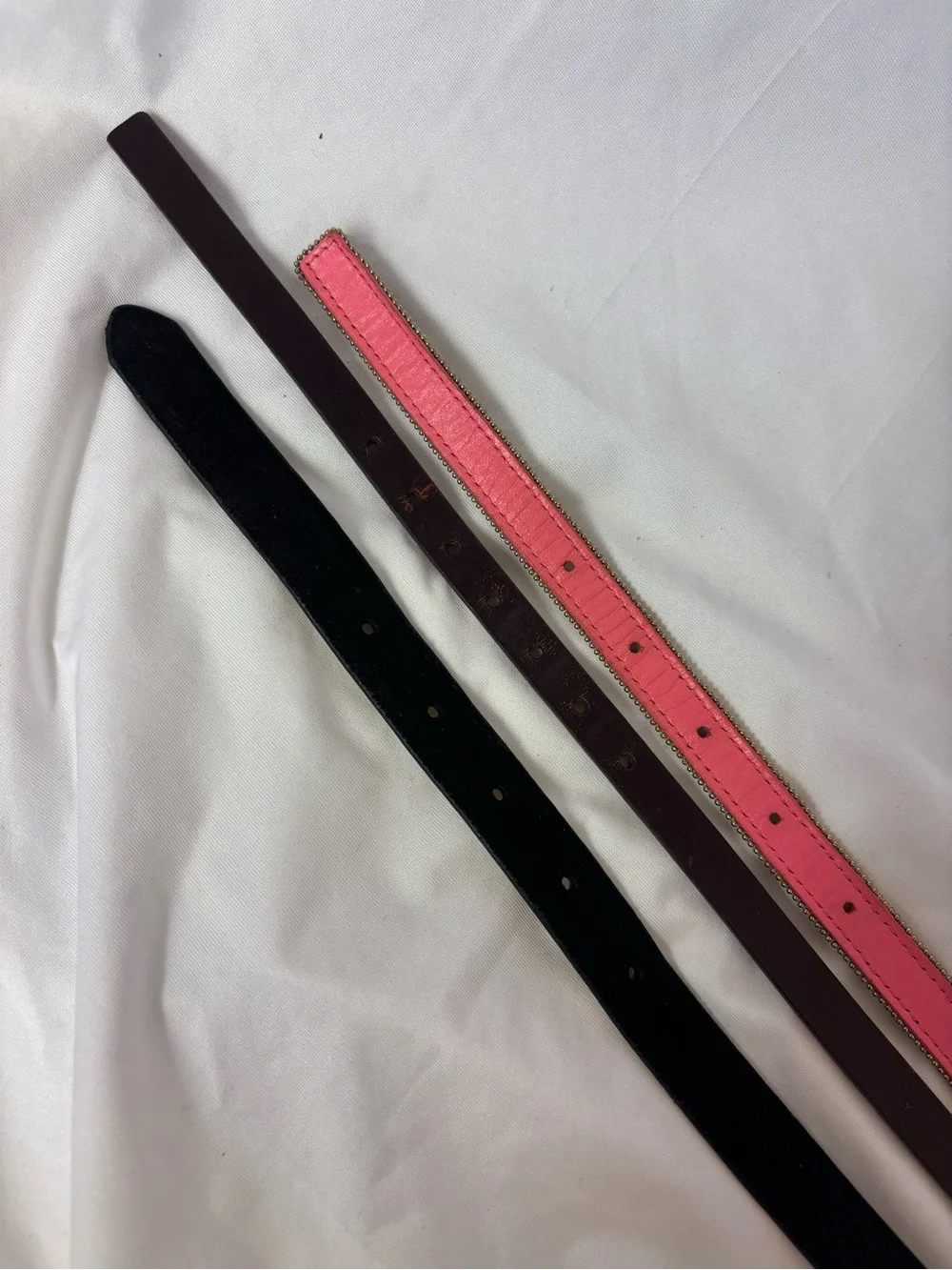 LOFT | J. Crew Pink/Purple/Navy Genuine Leather Skinny Belt Bundle - Picture 4 of 6